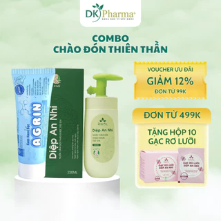 Combo Nước Tắm Thảo Dược Diệp An Nhi Kem Nano Bạc Argin Chăm Sóc Bé Sơ Sinh An Toàn Dịu Nhẹ