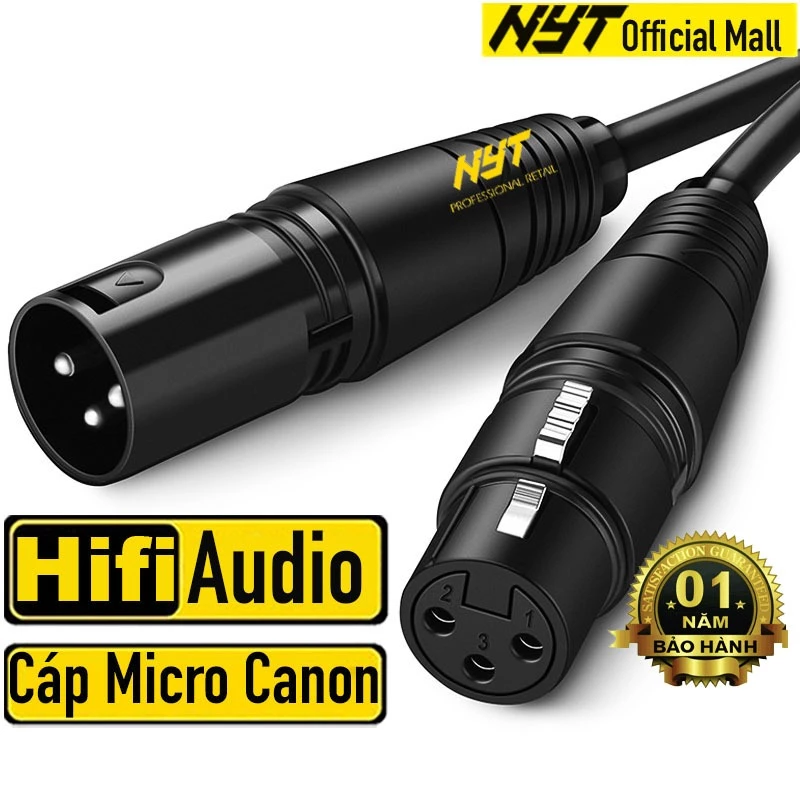 Dây Canon Đực Cái Cắm Micro, Soundcard , Amply ... Cao Cấp NYT ATN101 - BH 12T Đổi Mới