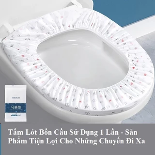 ❌COMBO 10❌ Giấy Lót Bồn Cầu Dùng 1 Lần Bằng Vải Không Dệt Co Giãn Chống Thấm Nước An Toàn Tiện Lợi Đi Du Lịch 88469