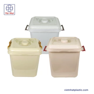 5351 Thùng đựng gạo 10kg Việt Nhật có nắp đậy - thùng nhựa có nắp