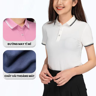 Áo Thun Polo Nữ Ngắn Tay Trơn Vải Mềm Mịn Thoáng Mát, Áo Polo Nữ Thun Cá Sấu Madela Basic Cơ Bản