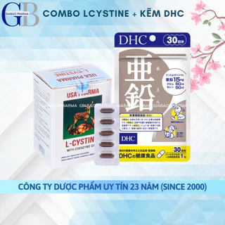 COMBO giảm mụn, mọc tóc L-cystine 500mg và Kẽm DHC Nhật Bản (L cystine hộp 60 viên; Kẽm gói 30 viên)