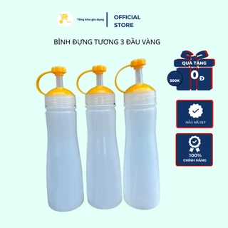 Bình đựng tương, chai đựng sốt 3 vòi