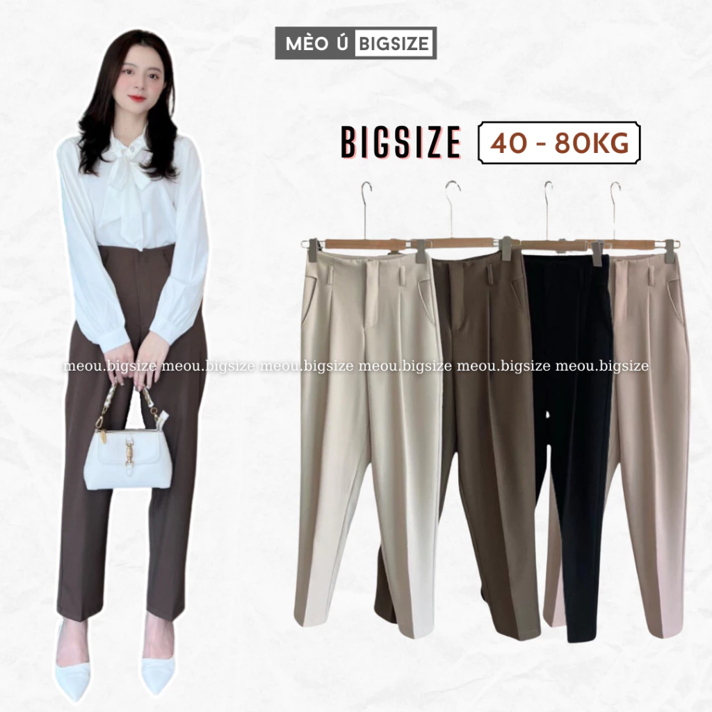 Quần baggy nữ BIGSIZE quần cạp liền chất tuyết mưa 8337