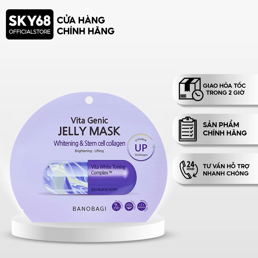 Mặt Nạ BANOBAGI Vita Genic Jelly Mask Whitening & Stem Cell Collagen 30ml - TÍM (NÂNG CAO)
