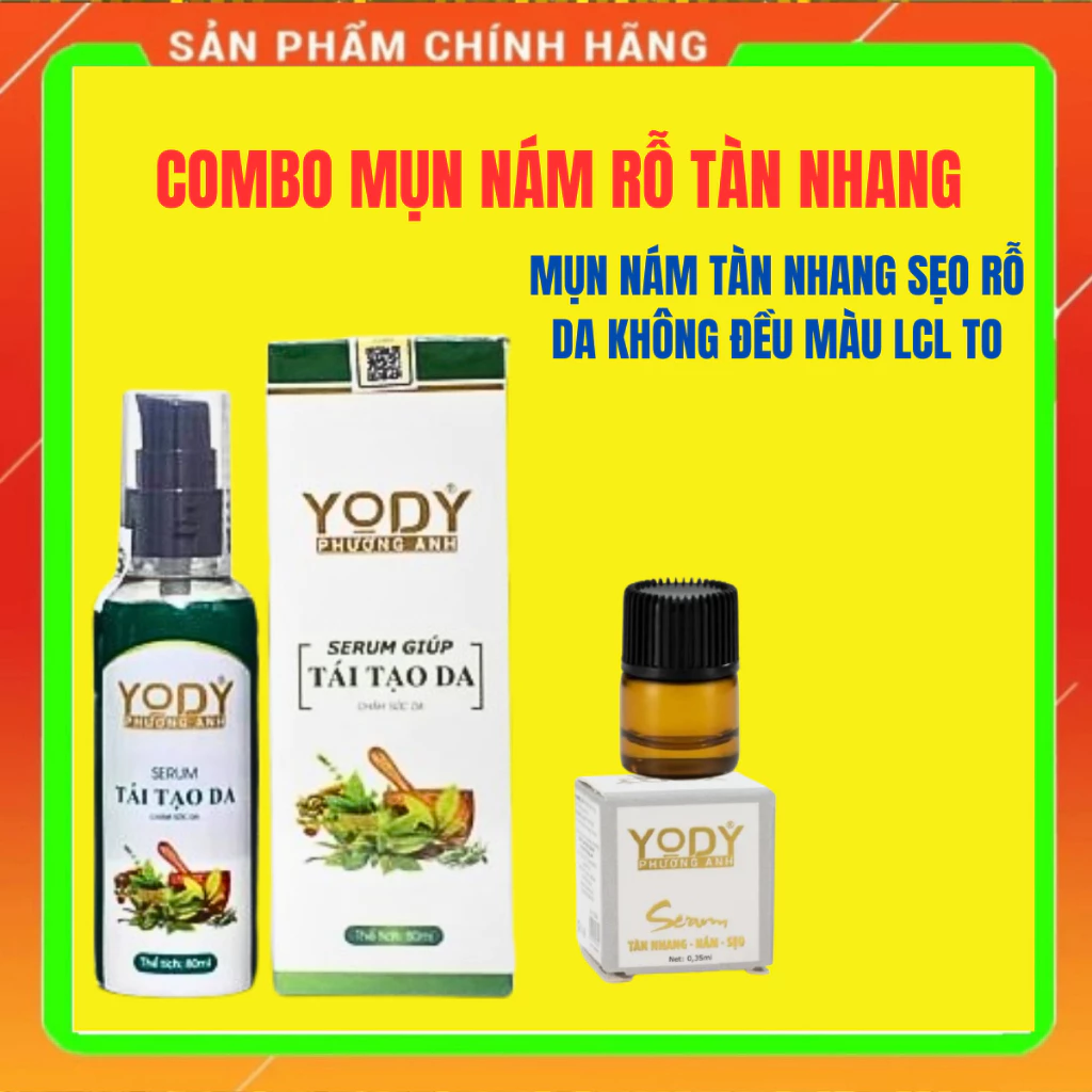 Combo Serum Tái Tạo da Phương Anh và chấm tàn nhang nám mụn sẹo rỗ