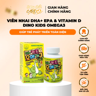 Viên Nhai DHA+ EPA & VITD DINO KIDS OMEGA3 Cung Cấp Canxi, Vitamin Giúp Trẻ Phát Triển Toàn Diện Hương Chất Care