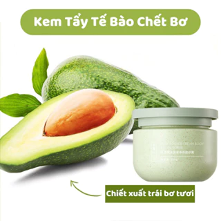 Tẩy Tế Bào Chết Body HEYXI 250G, Kem Tẩy Da Chết Body Mặt Đào Tẩy Sạch Sâu và Trắng Da Chiết Xuất Quả Bơ