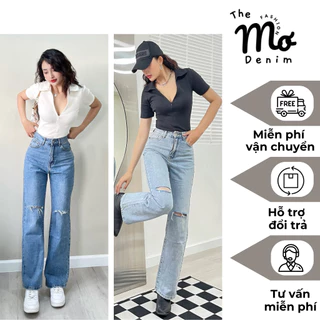 Áo Thun Xẻ Ngực Phong Cách Thời Trang Hàn Quốc Mơ Denim Dáng Croptop Ôm Body Sexy SET5