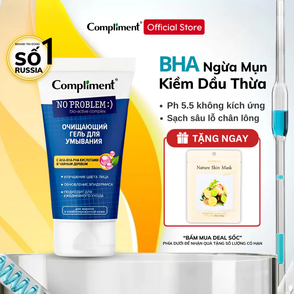 Sữa Rửa Mặt Compliment Ziaja Da Dầu Mụn Dịu Nhẹ Ngừa Mụn Kiềm Dầu Hiệu Quả 200ml/150ml