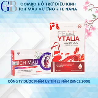 Combo hỗ trợ điều kinh Ích Mẫu Vương & Viên Sắt FE Nana liệu trình 15 ngày (H/30 v mỗi loại)