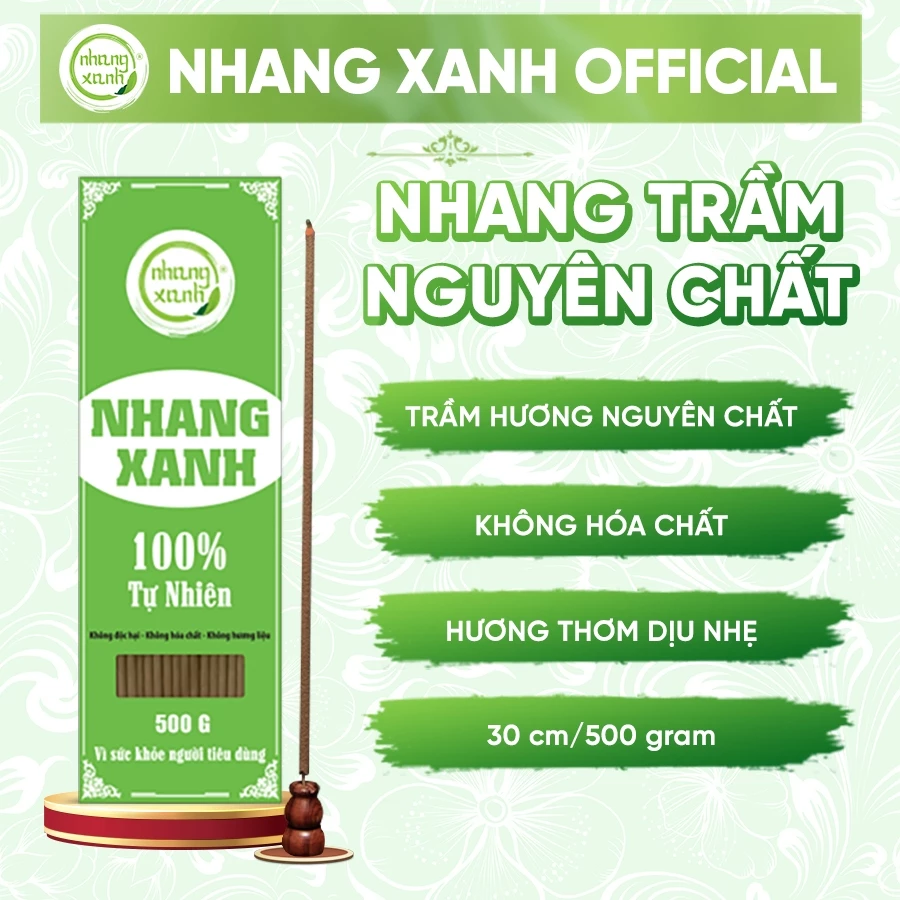 [100% Tự Nhiên] Nhang Xanh Trầm Phổ Thông 30cm - 0.5kg - Tăm Mộc - hương thơm dịu nhẹ