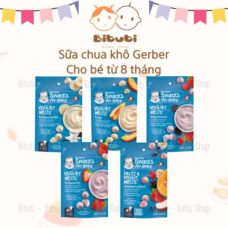 Sữa chua khô Gerber cho bé ăn dặm từ 8tháng - Bituti Shop