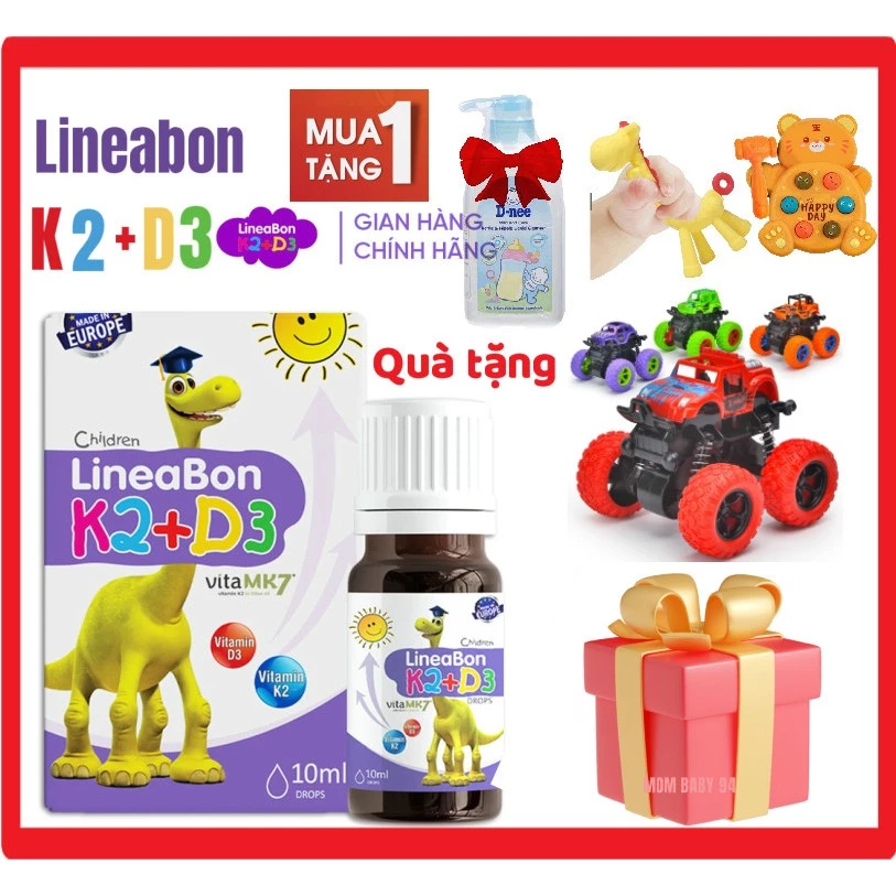 D3 K2 Lineabon Bổ Sung Vitamin D3, Giảm Còi Xương, Tăng Chiều Cao - Nhập khẩu chính hãng Châu Âu