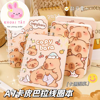 Sổ tay A7 Capy bara, Loopy , nhiều hình nhỏ gọn cute dễ thương