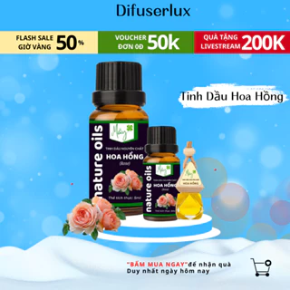 Lọ tinh dầu nguyên chất hoa hồng 10ml - 50ml tinh dầu thiên nhiên thơm phòng - DIFFUSER LUX