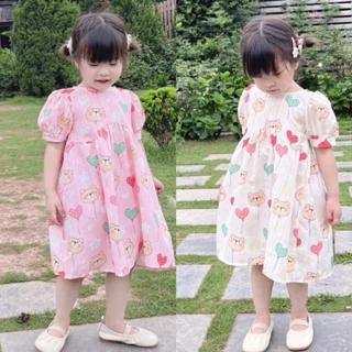 Váy bé gái đầm bé gái mùa hè xinh xắn dáng babydoll mặc đi chơi đi biển 1-7 tuổi (9-26kg) N0123 BUNNYKIDS