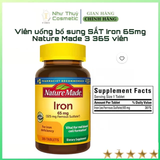 DATE 02.2026 Viên uống bổ sung sắt Iron 65mg Nature Made 365 viên