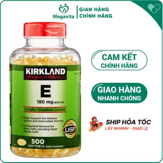 Viên Bổ Sung Đẹp Da Chống Lão Hóa Kirkland Signature Vitamin E 400 IU 500 Viên