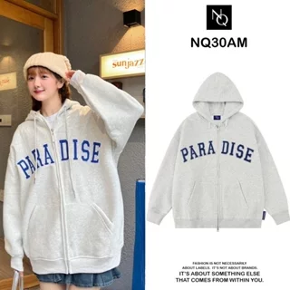 Áo Khoác Nỉ Hoodie Zip , PARADISE Form Rộng Nam Nữ Unisex