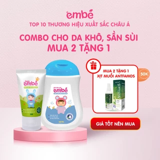 Combo Kem Em Bé Derma và Sữa tắm gội Em Bé làm sạch da, giảm chàm sữa, làm dịu da sưng, đỏ, ngứa (Kem embe)