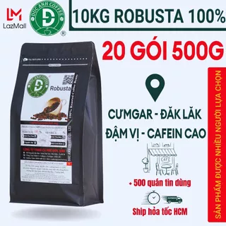 Giá sỉ cho quán 10kg Robusta rang mộc đậm mạnh cafein cao, tùy chọn pha phin, nguyên hạt pha máy