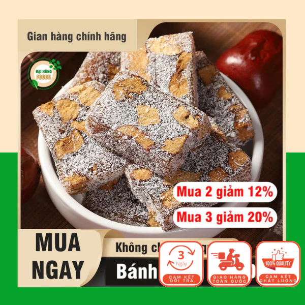 [ÍT CALO] Bánh Dinh Dưỡng Gừng Táo Đỏ Ít Đường 500gram/ túi Thơm Ngon Bổ Dưỡng Snack Đại Hùng Foods