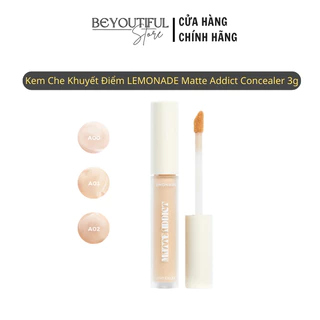 Kem Che Khuyết Điểm LEMONADE Matte Addict Concealer 3g, Dễ Tán Bền Màu