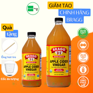 Giấm táo hữu cơ Bragg (có giấm cái) chai 473ml và 946ml - Organic apple cider vinegar