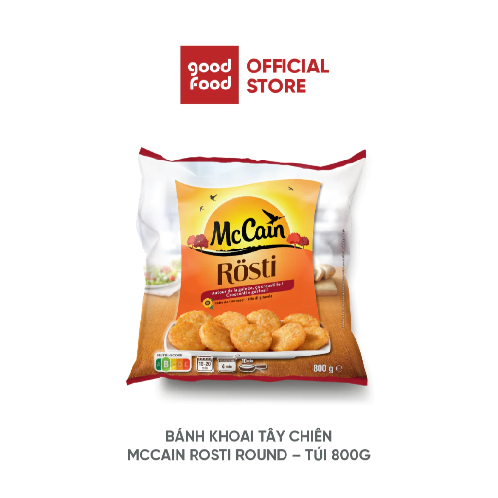 Khoai Tây Chiên Nhập Khẩu Hà Lan, Bánh Khoai Tây Chiên, Hàng Đông Lạnh McCain - Túi 800g
