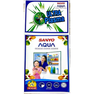 Tem dán tủ lạnh Sanyo Aqua - Miếng dán tủ lạnh Sanyo Aqua (chưa có keo, dán bằng keo 2 mặt)