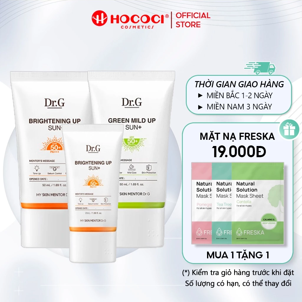 Kem chống nắng Dr.G Brightening/Green Mild Up Sun+ SPF50+ PA+++ 20ml/50ml