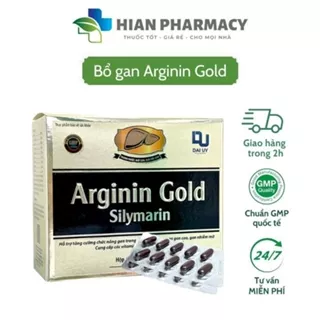 Bổ gan Arginin Gold Silymarin hộp 60 viên giải độc gan, lợi mật Hian