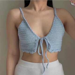 Áo len móc thắt ngực Lovely Croptop - Hàng làm theo số đo