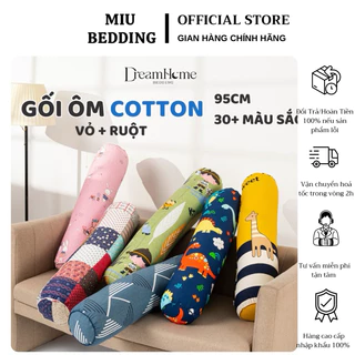 Gối ôm dài người lớn khóa kéo, gối ôm cao cấp vỏ cotton 100% dài 95cm dùng ôm ngủ, gác chân, tựa lưng - DREAMHOME