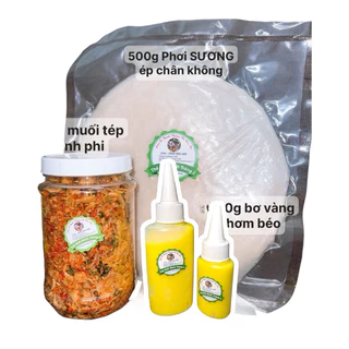 0,5kg phơi sương tròn +200g muối tôm hành phi+ 2 chai bơ 50g +100 g