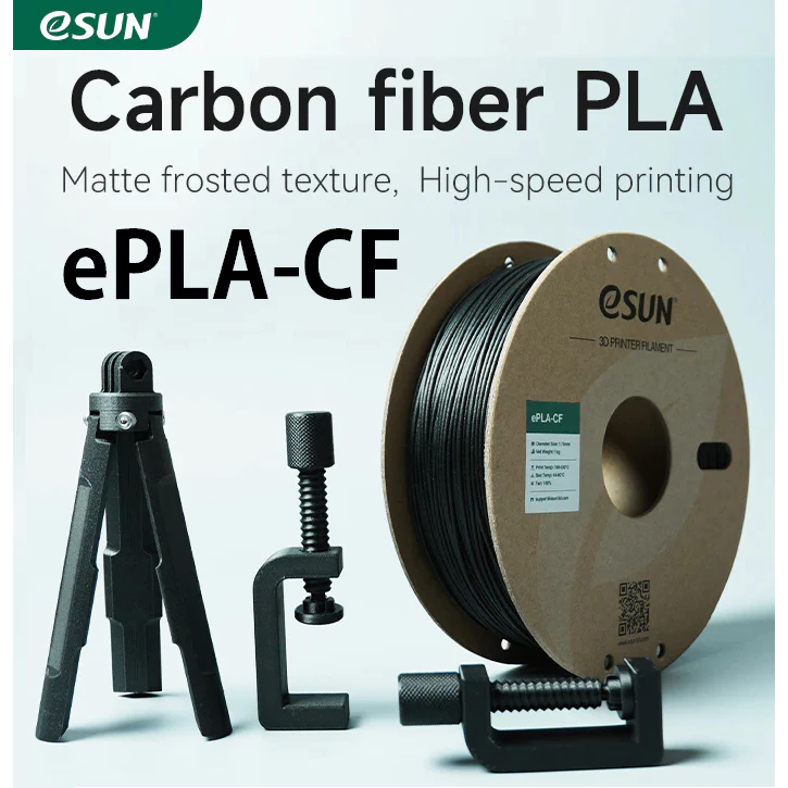 Nhựa in 3d eSun PLA Carbon ePLA-CF màu Black chất lượng cao 1kg/ Cuộn - 3dpros