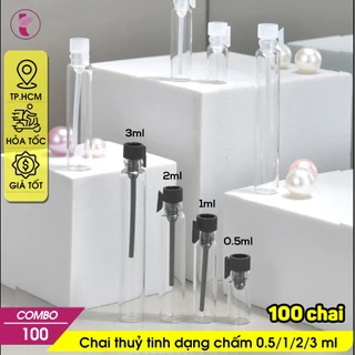 [HCM] 100 Chai thủy tinh chiết mẫu thử nước hoa 0.5ml 1ml 2ml 3ml - lọ mini không chứa dung dịch