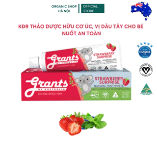 Kem Đánh răng thảo dược Grants vị dâu tây tự nhiên của Úc giúp bé chăm chỉ đánh răng