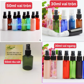 Chai xịt phun sương 30ml 50ml, chai nhựa chiết mỹ phẩm