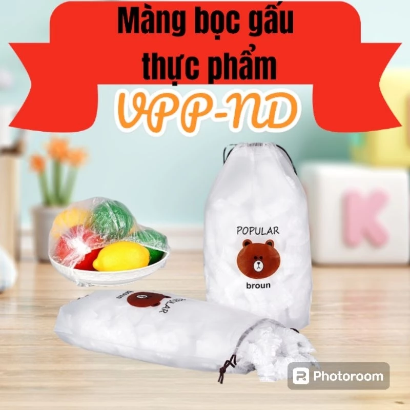 COMBO 100 CÁI MÀNG BỌC THỰC PHẨM GẤU. TÚI BỌC THỰC PHẨM AN TOÀN CHẤT LƯỢNG BẢO QUẢN THỨC ĂN GỌN GÀNG