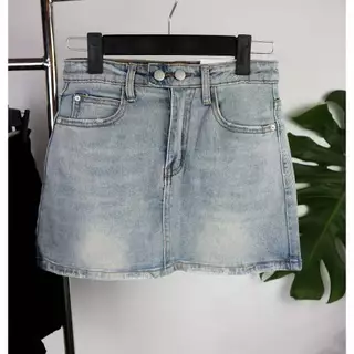 Quần short jean nữ chất Denim thiết kế lưng cao co giãn