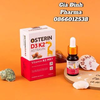 Vitamin D3K2-MK7 Cho Bé Osterin Dạng nhỏ giọt, giúp  hấp thu Canxi vào Xương và Răng  - Lọ 10ml