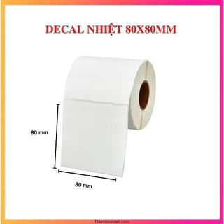 Giấy In Tem Nhiệt Giao Hàng Nhanh Khổ 80x80 mm cuộn 30 mét hàng chất lượng cao Zukipos