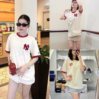 Áo Phông UNISEX Form Rộng Nam Nữ MLB NY Logo Thêu Cổ Bo Chất Liệu 100% Cotton 2 Chiều Cao Cấp Thoáng Mát Hot Trend