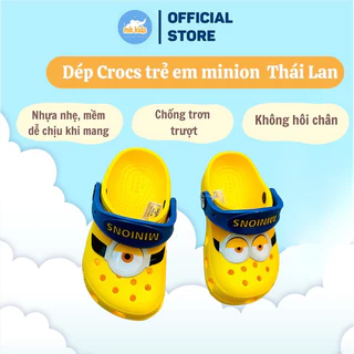 Dép cross trẻ em minion chính hãng chất liệu cao cấp thiết kế đúc nguyên khối bền nhẹ, không hôi chân cho bé trai bé gái