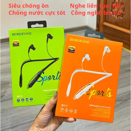 Tai Nghe BOROFONE Bluetooth Quàng Cổ Pin Cực Trâu, Chống Nước, Hỗ Trợ Thẻ Nhớ, Chống Ồn
