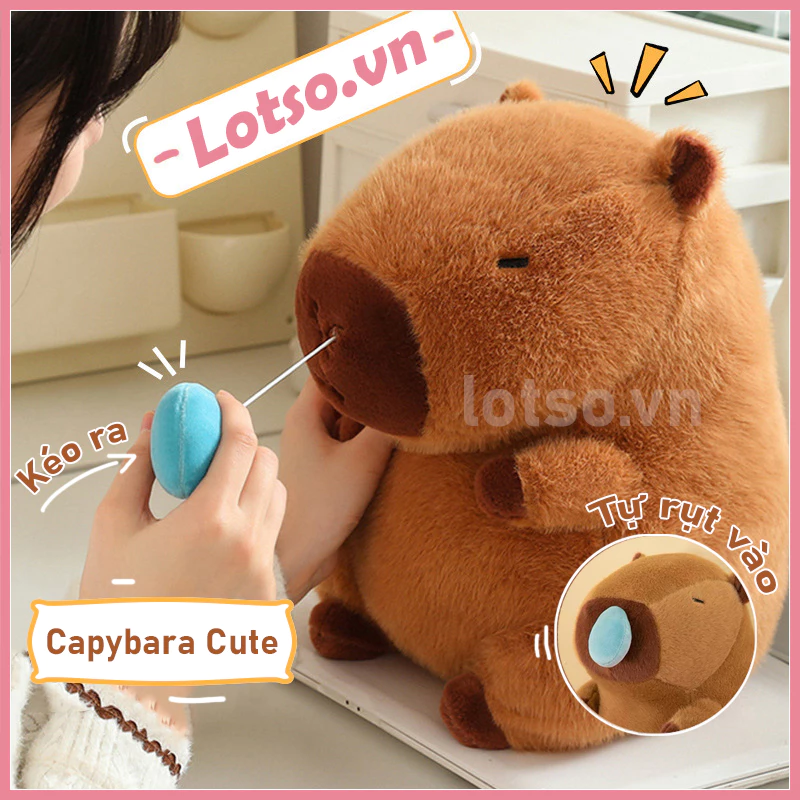 Gấu Bông Capybara Chảy Nước Mũi (Kéo ra được) Lotso.vn - Chuột lang nhồi bông ngộ nghĩnh đáng yêu