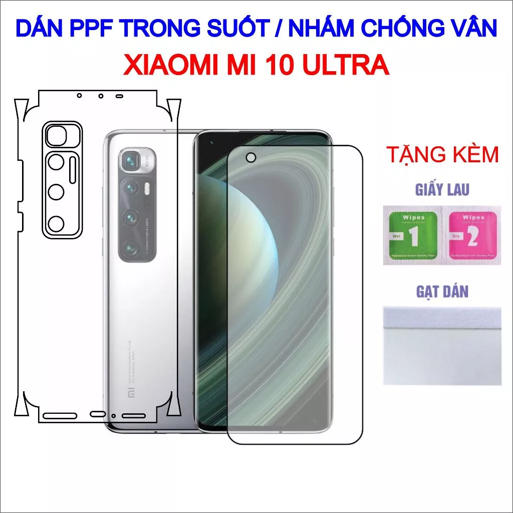 Dán PPF Xiaomi Mi 10 Ultra full lưng viền, màn hình