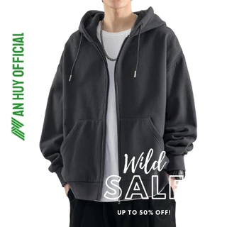 Áo hoodie nam ZIP form rộng, Áo khoác nỉ nam có mũ 2 lớp kiểu Basic thời trang Unisex Hàn Quốc mặc đi chơi đi học